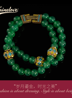 新中式国风镀金玛瑙转运珠手链
