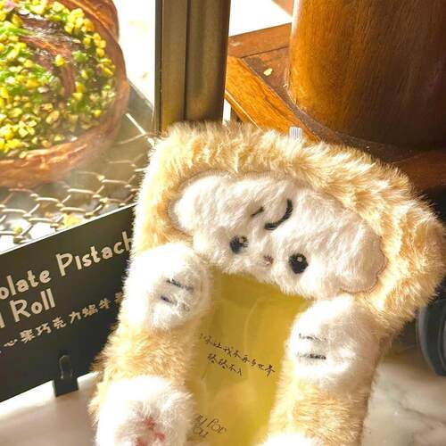 可爱毛绒卡套高颜值动物系列卡套3寸拍立得爱豆小卡套卡通证件套