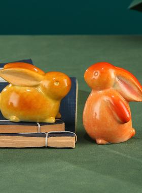 铜兔子摆件礼物十二生肖动物装饰品客厅创意摆件兔年礼品工艺品