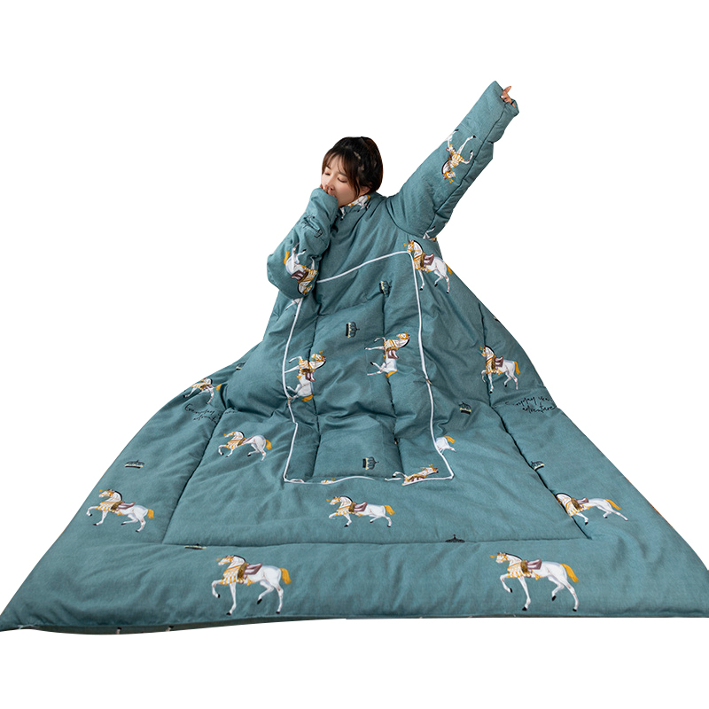 多功能加厚懒人抱枕被办公午休可穿带袖子护肩保暖儿童防踢被车载