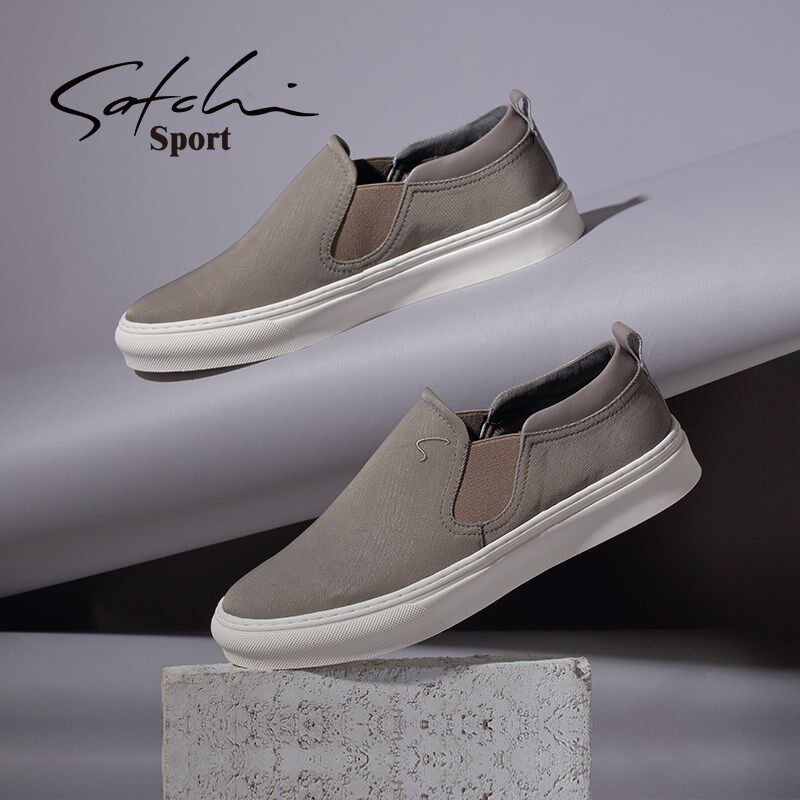 男鞋秋款透气布鞋轻便时尚板鞋一脚蹬鞋子男款豆豆鞋帆布鞋男夏季