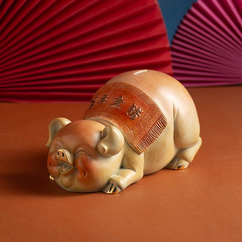 铜猪摆件百年金猪家居装饰礼品客厅玄关柜子办公室桌面吧台储蓄罐