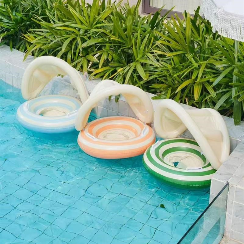 夏季玩水可拆卸遮阳蓬婴幼儿童游泳圈宝宝浮力安全学游泳安全坐圈