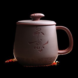 宜兴原矿紫砂主人杯不惑办公盖杯全手工名家吴春艳泡茶杯保温茶具