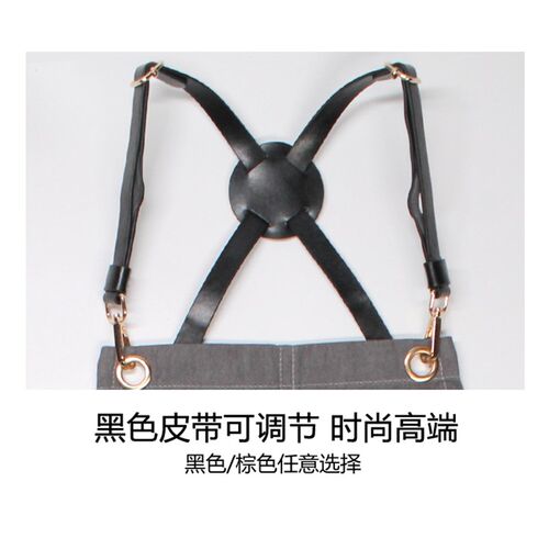 韩版时尚牛仔围裙定制奶茶店咖啡师餐厅手工匠工作服订做logo印字