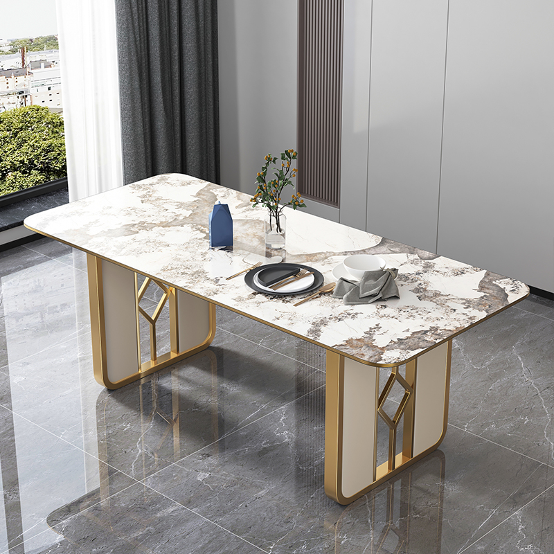 意式轻奢不锈钢桌腿桌脚桌架支架定制大理石岩板餐桌桌腿金属底座