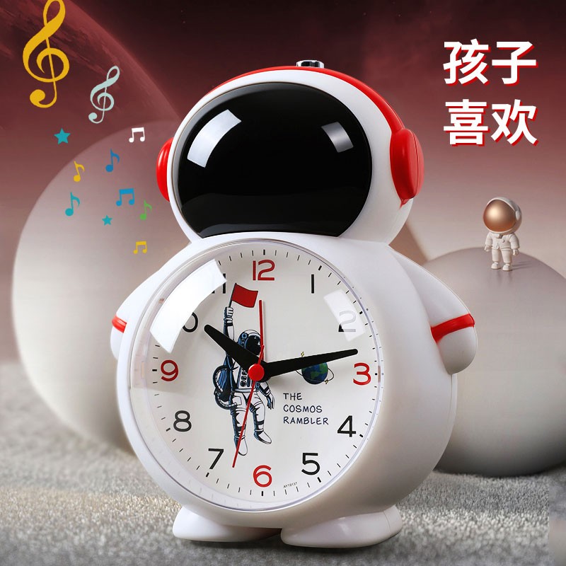 会说话卡通闹钟儿童女孩学生用男孩专用起床神器智能闹铃强力叫醒