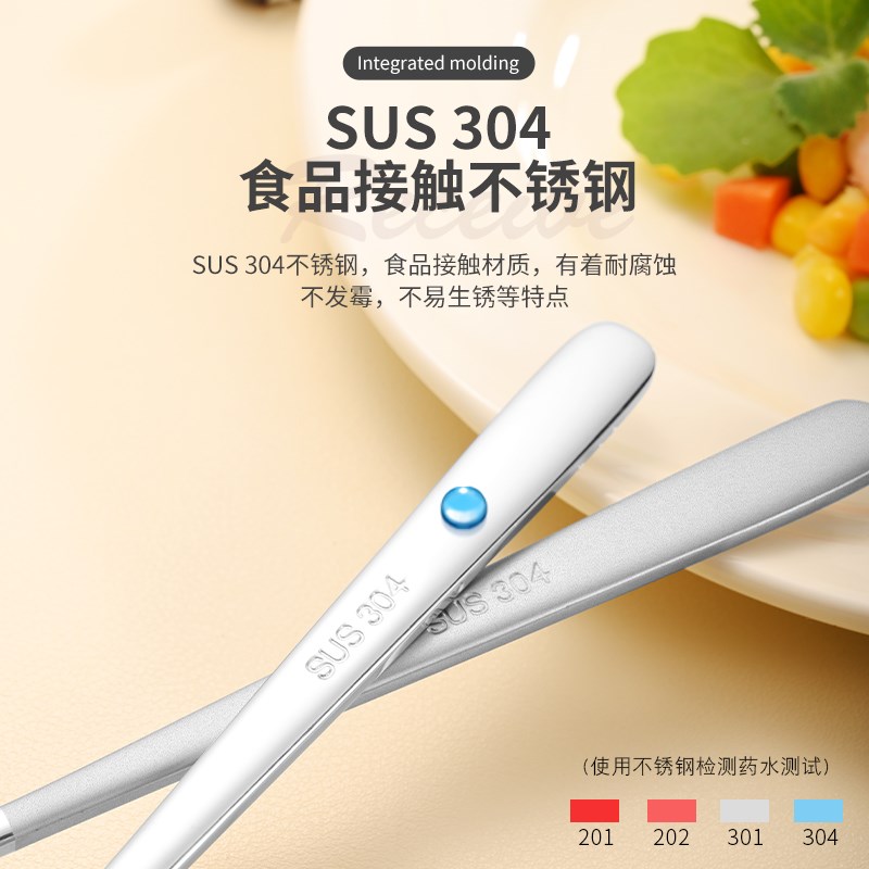 加厚304不锈钢长柄勺子调羹西餐汤匙家用吃饭喝汤甜品勺大号厨房