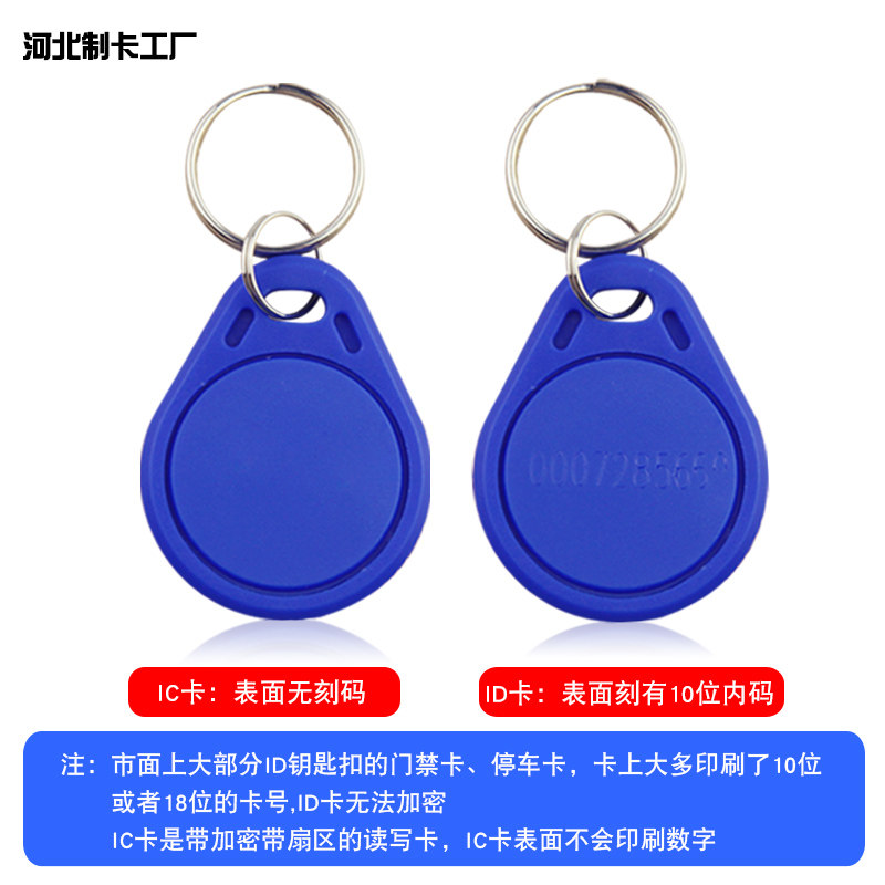 3号IC卡钥匙扣卡ID考勤卡小区门禁IC卡智能卡感应卡定制IC滴胶卡
