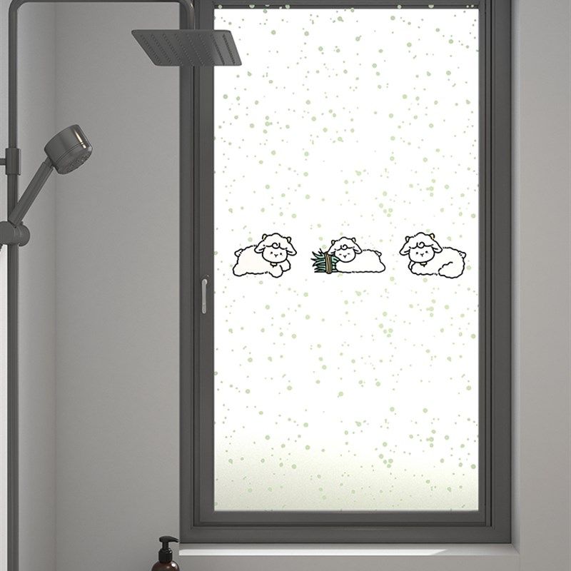 卡通玻璃膜浴室卫生间淋浴间装饰窗贴纸透光不透明防窥视无胶静电,家居饰品,家居保护膜,淘宝优惠券,粉丝福利购,淘宝优惠卷