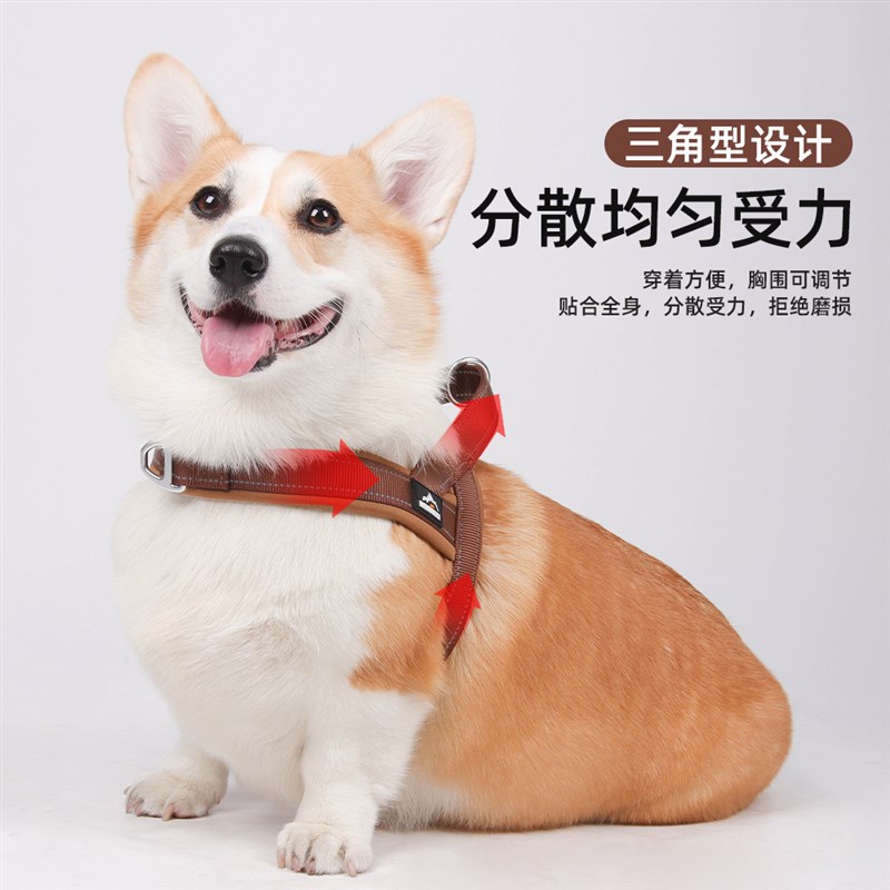 新款狗狗牵引绳背心式宠物胸背带遛狗绳中大型金毛柴犬脖套狗链子