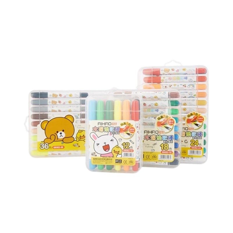 爱好36色炫彩棒 炫绘棒水溶性丝滑旋转油画棒蜡笔24色 儿童焕彩棒