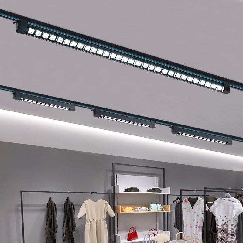 格栅长条轨道射灯led商用超市补光灯服装店滑轨式射灯明装轨道泛,家装灯饰光源,格栅灯,淘宝优惠券,粉丝福利购,淘宝优惠卷