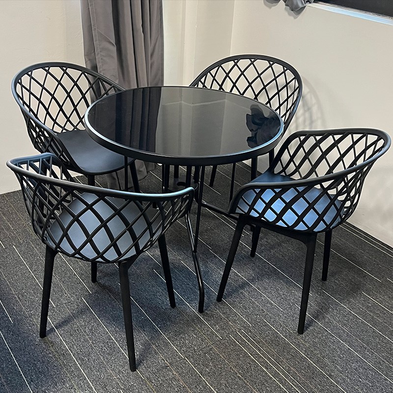 户外室外桌椅三件套组合奶茶店餐椅北欧网红外摆休闲桌椅庭院露天