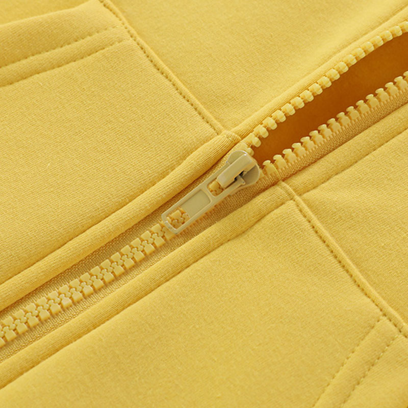 女童连帽薄绒一体绒拉链外套春秋幼童卡通图初秋卫衣粉色开衫