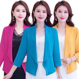 雪纺纱衣小西装外搭开衫薄外套女上衣外披肩小西服外衣夹克外罩衫