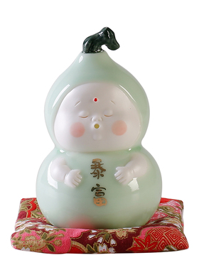 创意葫芦暴富可爱茶宠小摆件陶瓷工艺品香插家居办公室桌面送礼品