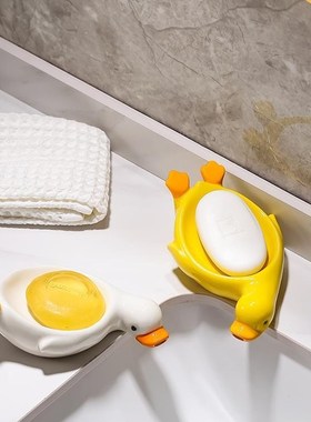 新品口水鸭香间皂收盒摆件浴室不水水洗皂沥子碟流纳积手台卫生装
