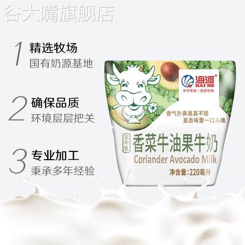海河香菜牛奶牛油果香菜味牛奶樱花白桃风味奶学生早餐奶牛奶饮品