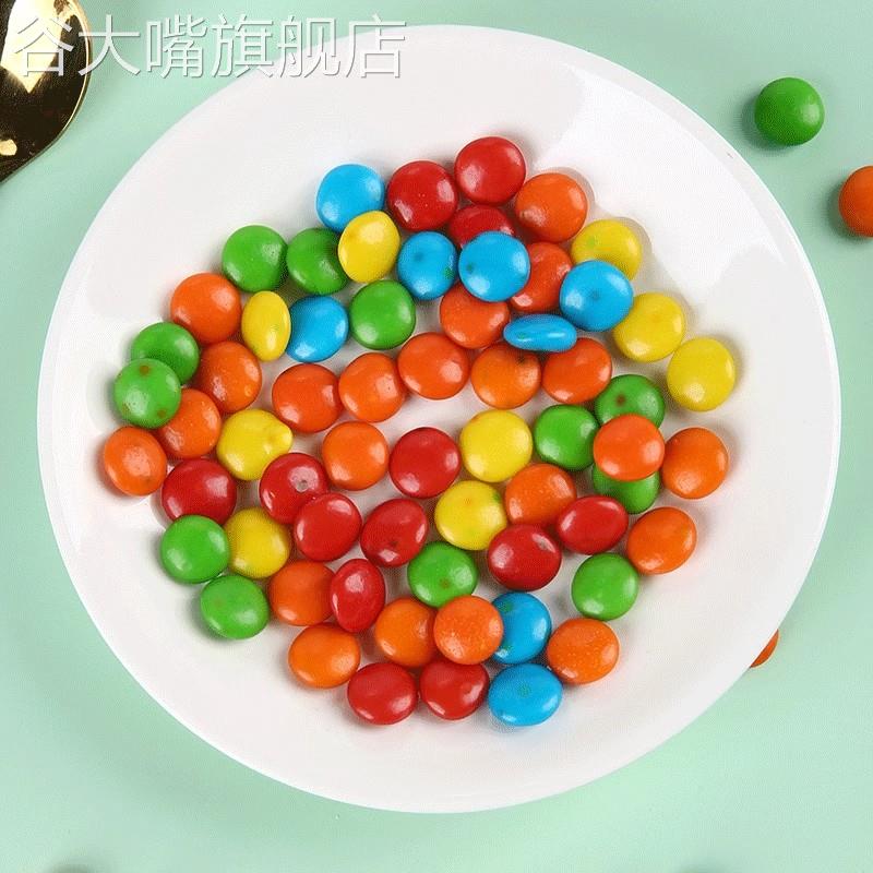 多逗巧克力豆脆皮夹心网红型代可可脂彩虹石头糖豆((代可可脂)