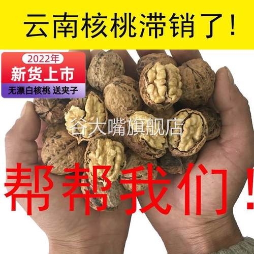 新货核桃云南薄皮纸皮老树孕妇坚果零食无漂白干黑桃农家散装包邮