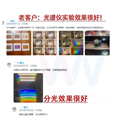 分光教学高精度条纹光栅光谱实验分光透射刻痕多线全息衍射光栅片