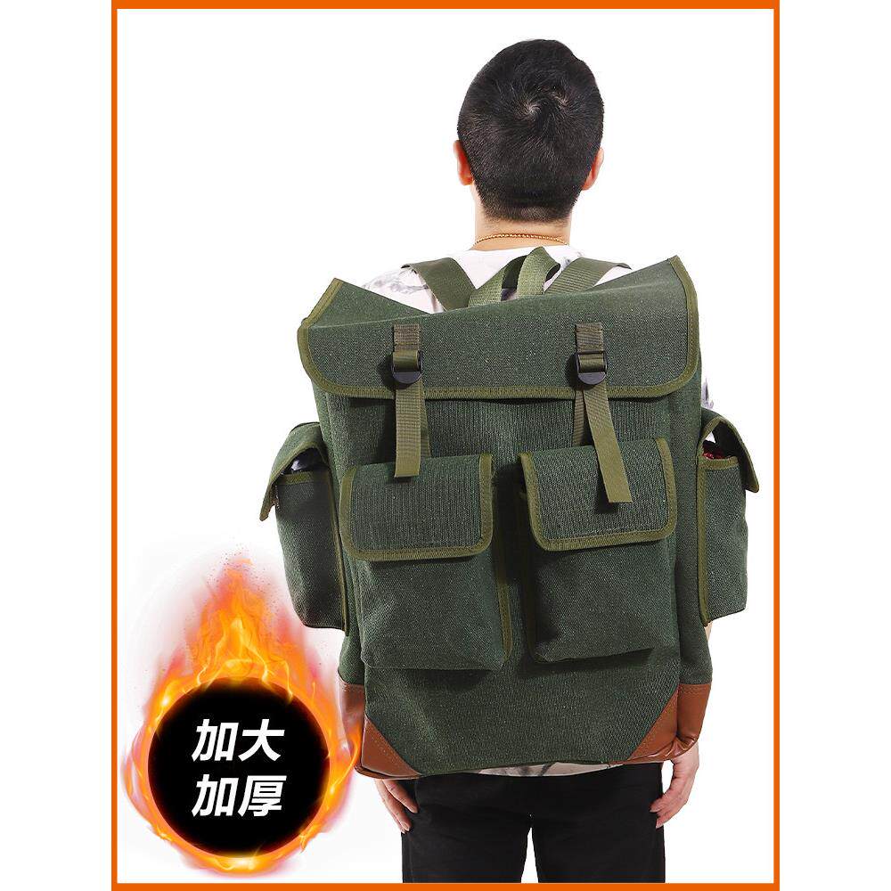 帆布双肩揹包工具包男多功能结实耐用加厚耐磨大容量工地木工建筑