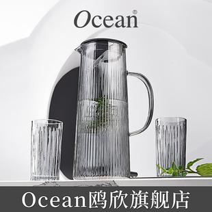 Ocean鸥欣高硼硅玻璃凉水壶家用直身大容量过滤泡茶壶果汁冷水壶