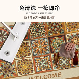 氛围感入户门地垫可擦免洗pvc玄关进门地垫家用门口防滑脚垫 美式