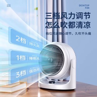 大风力电风扇办公室桌面小型静音摇头电扇 空气循环扇家用宿舍台式
