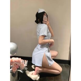 q趣衣服女护士制服cos性感套装 角色扮演jk紧身制服qqny诱惑OL免脱