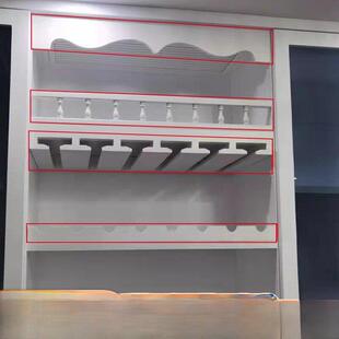 实木廊桥栅栏酒柜装饰摆件酒网板展示架挂酒杯架红酒架倒挂