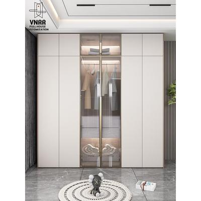 福人衣柜家用卧室现代简约小户型玻璃门大衣橱网红整体实木衣帽间