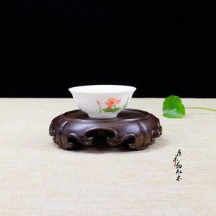实木整木圆形花瓶盆景茶壶奇石摆件紫砂壶瓷器古玩佛像底座木托