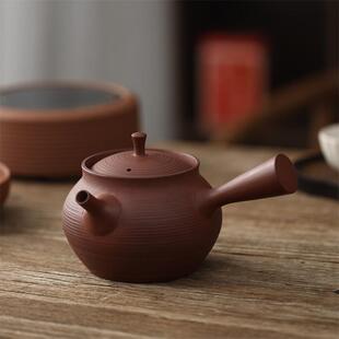 潮州红泥砂铫侧把烧水壶手工急须壶炭炉功夫茶具电陶炉白茶煮茶壶