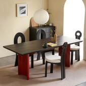 北欧轻奢实木餐桌中古设计师简约茶桌洽谈工作台书桌