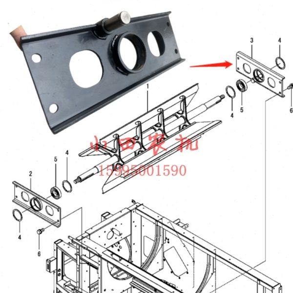 洋马70 82 85收割机配件脱粒主滚筒大风扇轴支架右边1E6B30-44350,农机/农具/农膜,农机配件,淘宝优惠券,粉丝福利购,淘宝优惠卷