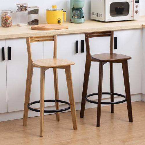 简易酒吧椅可折叠靠背椅家用吧凳餐厅吧台凳客厅实木厨房高脚凳椅