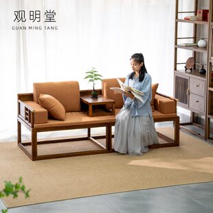 实木罗汉床新中式沙发床老榆木茶桌椅组合贵妃榻明式客厅茶室禅意