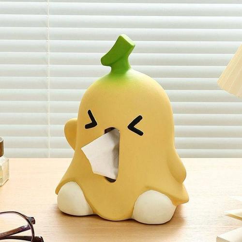 蕉个朋友纸巾盒禁止蕉绿创意香蕉纸巾盒家用客厅餐桌陶瓷抽纸盒