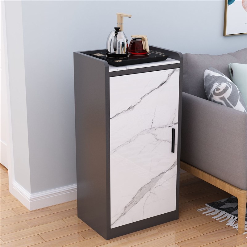 岩板茶水柜餐边柜储物家用u单门厨茶吧柜下置纯净水桶柜台式放置