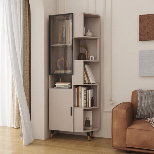 实木转角柜墙角柜客厅收纳储物家用多层三角柜子拐角多功能置物架