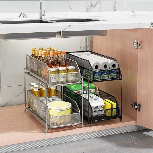 厨房置物架水下抽拉式收纳拉篮锅具碗盘多层整体橱柜改抽屉内置,厨房/烹饪用具,厨房抽屉置物架,淘宝优惠券,粉丝福利购,淘宝优惠卷