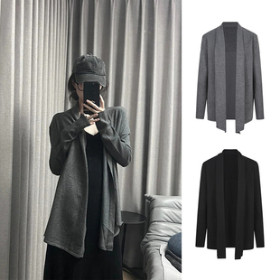 MosesQueen魔西女王纸片人针织开衫 慵懒风防晒外套上衣 外搭中长款