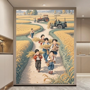 怀旧复古金秋童年回忆贴画客厅卧室出租屋门窗墙面装饰贴纸自粘画