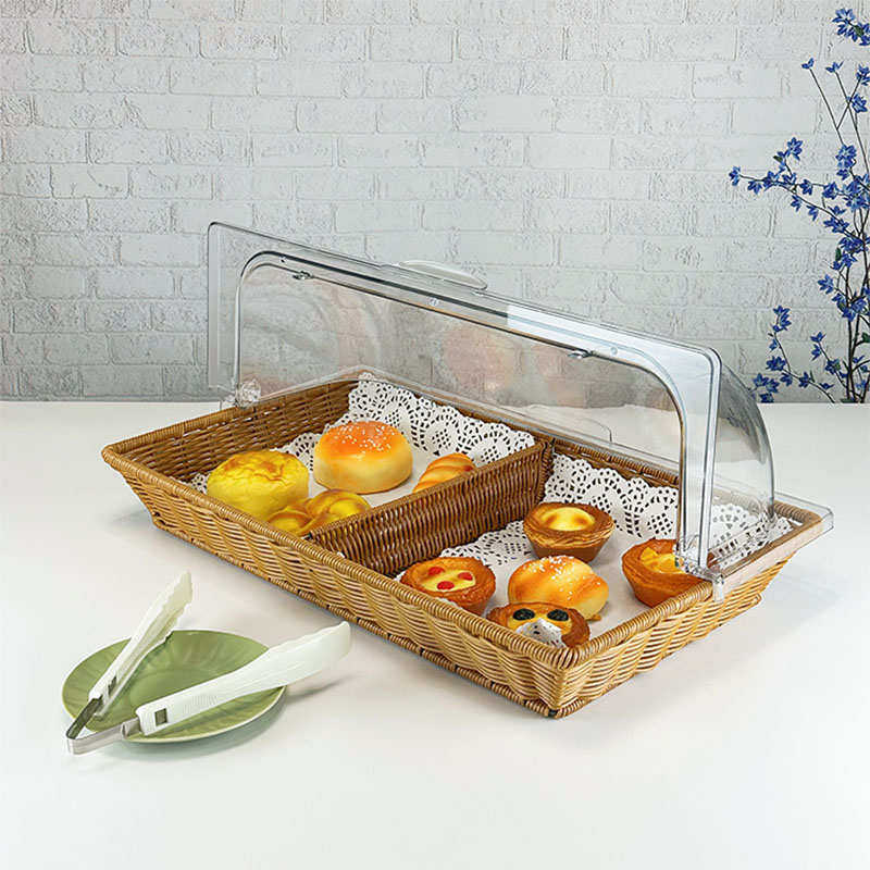 仿藤编织面包篮带盖蛋糕点心托盘带透明罩子试吃盘商用水果筐餐厅,餐饮具,果盆/果盘/果篮,淘宝优惠券,粉丝福利购,淘宝优惠卷
