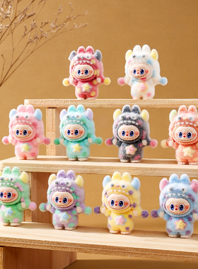 新款植绒波点怪兽萌粒公仔直播盲袋车载迷你桌面小摆件批发