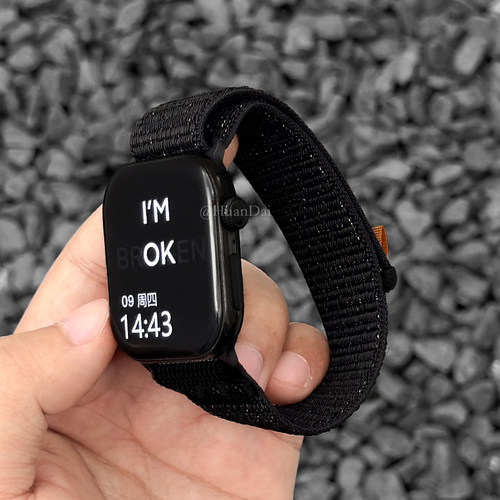 applewatch手表带魔术贴编织透气