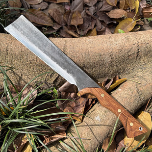 弹簧钢手工锻打平头排障柴刀户外砍山求生劈竹子丛林开路生存