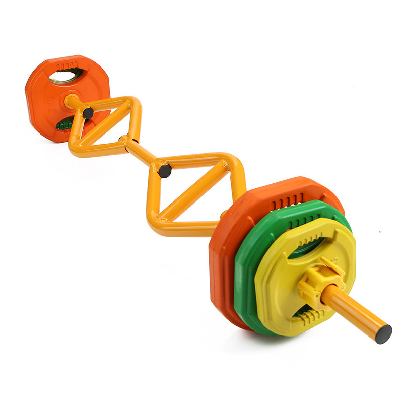 杠铃套装男士家用健身 深t蹲直杆曲杆举重器材 扛铃哑铃两用组合